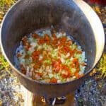 Kettle,With,Food,Camping.,Camping,Food,-,Barbeque,Outdoor,In